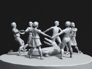stalingrad fountain - children s round dance Modello di stampa 3D