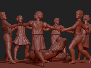 stalingrad fountain - children s round dance Modello di stampa 3D