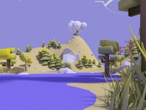 autumn valley lowpoly Model 3D