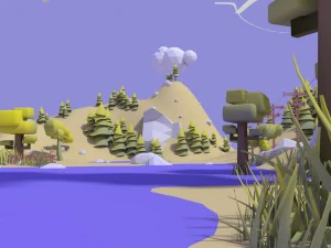 autumn valley lowpoly 3D Model