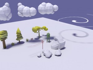 autumn valley lowpoly Model 3D