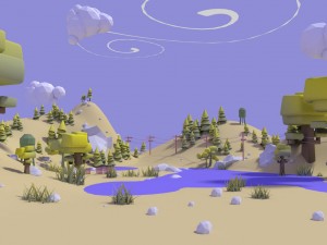 autumn valley lowpoly 3D Модель