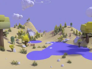 autumn valley lowpoly 3D Model