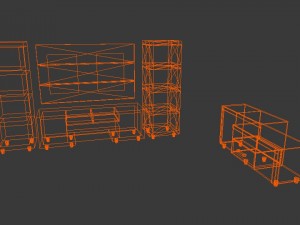 2 tv racks pack 3D Модель