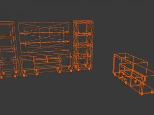 2 tv racks pack 3D Model