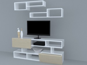 modern tv unit 3D Model