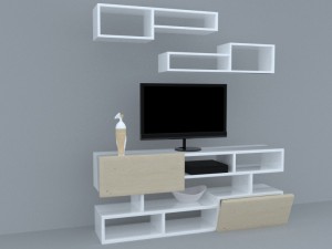 modern tv unit 3D Model