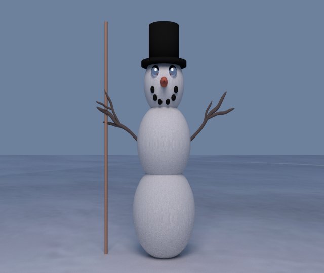 snowman 3D Model .c4d .max .obj .3ds .fbx .stl .blend 