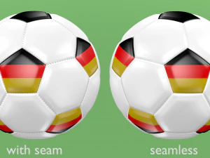 soccer football balls flags of europe 3D Model