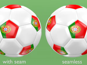 soccer football balls flags of europe 3D Model