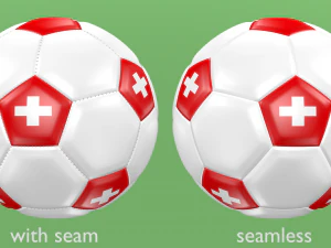 soccer football balls flags of europe 3D Model