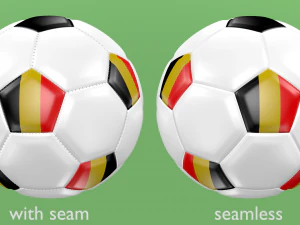 soccer football balls flags of europe 3D Model