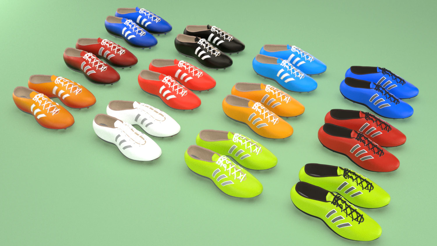 football soccer boots footwear shoes 3D Model .c4d .max .obj .3ds .fbx .stl .blend 
