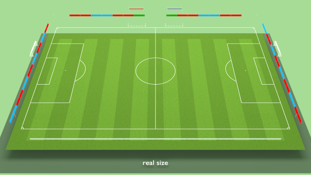 football soccer field markup gates shelters for the bench chairs billboard Modelo 3D .c4d .max .obj .3ds .fbx .stl .blend 