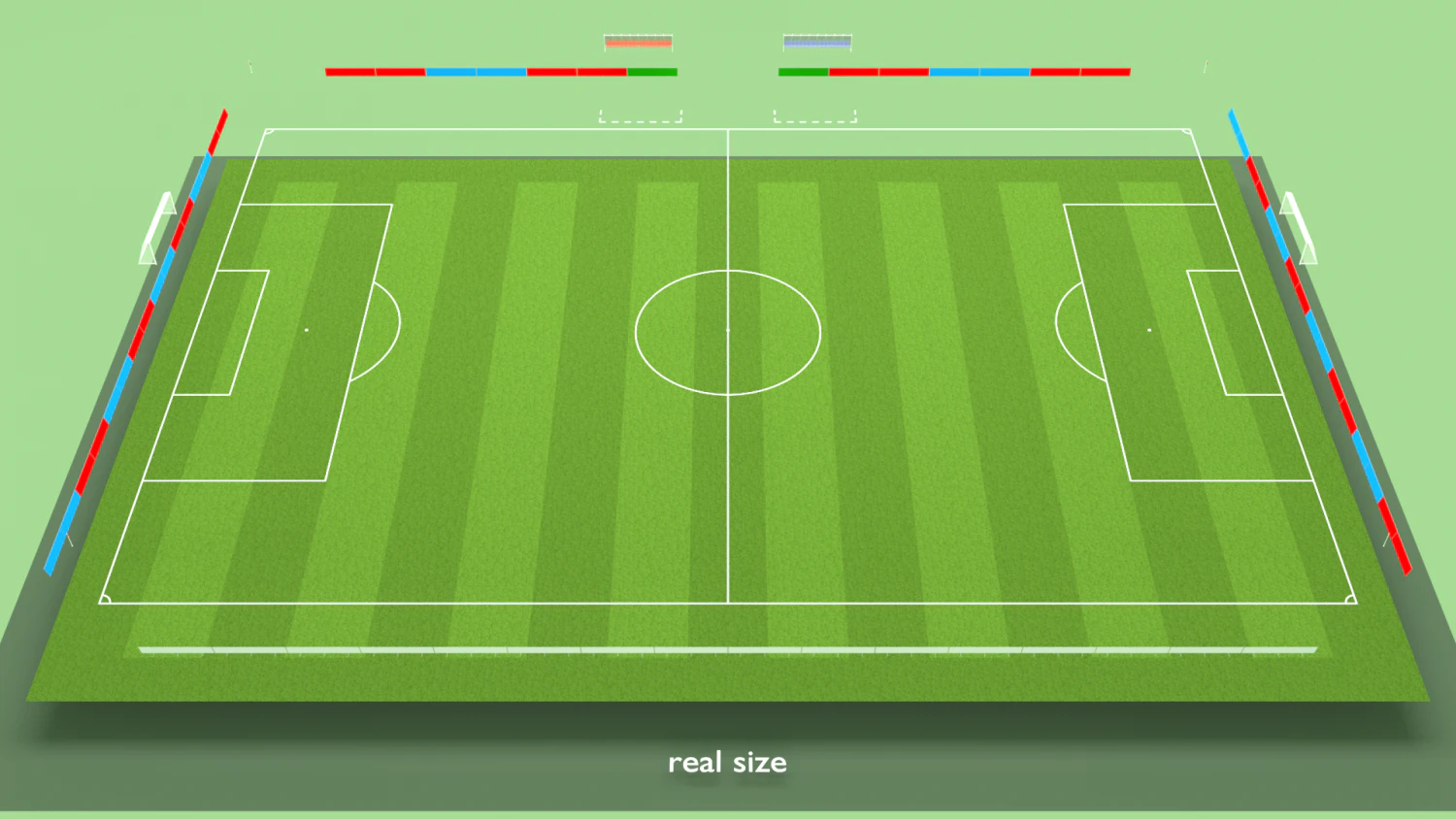 Football terrain de football balisage portes abris pour le banc chaises panneau d'affichage Modèle 3D .c4d .max .obj .3ds .fbx .stl .blend 