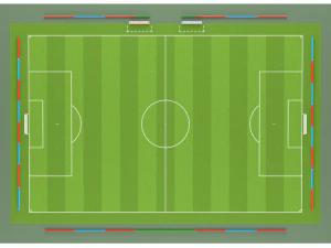 Football terrain de football balisage portes abris pour le banc chaises panneau d'affichage Modèle 3D
