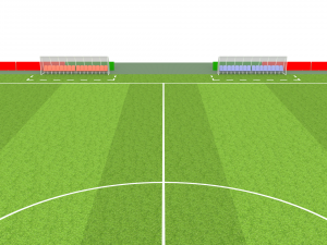 football soccer field markup gates shelters for the bench chairs billboard Modelo 3D