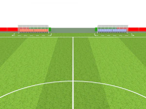 Football terrain de football balisage portes abris pour le banc chaises panneau d'affichage Modèle 3D