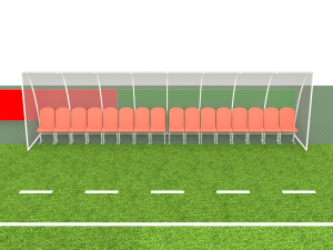 football soccer field markup gates shelters for the bench chairs billboard Modelo 3D