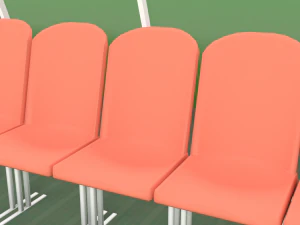 Football terrain de football balisage portes abris pour le banc chaises panneau d'affichage Modèle 3D