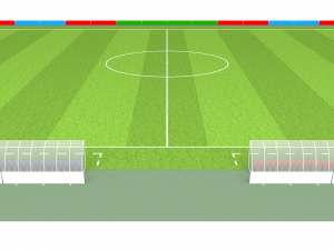 football soccer field markup gates shelters for the bench chairs billboard Modelo 3D