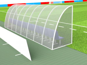 football soccer field markup gates shelters for the bench chairs billboard Modelo 3D