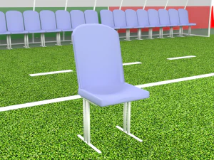 Football terrain de football balisage portes abris pour le banc chaises panneau d'affichage Modèle 3D