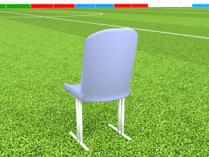 Football terrain de football balisage portes abris pour le banc chaises panneau d'affichage Modèle 3D