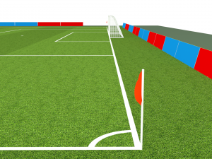 football soccer field markup gates shelters for the bench chairs billboard Modelo 3D