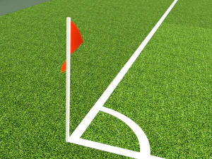 Football terrain de football balisage portes abris pour le banc chaises panneau d'affichage Modèle 3D