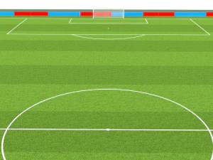 Football terrain de football balisage portes abris pour le banc chaises panneau d'affichage Modèle 3D