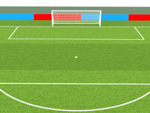 football soccer field markup gates shelters for the bench chairs billboard Modelo 3D