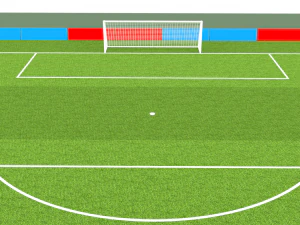 Football terrain de football balisage portes abris pour le banc chaises panneau d'affichage Modèle 3D