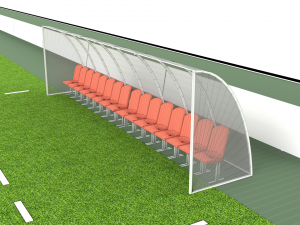 football soccer field markup gates shelters for the bench chairs billboard Modelo 3D