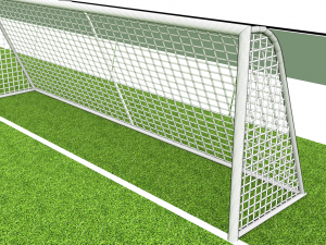 football soccer field markup gates shelters for the bench chairs billboard Modelo 3D