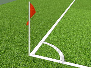 football soccer field markup gates shelters for the bench chairs billboard Modelo 3D