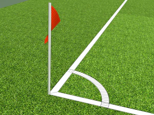 Football terrain de football balisage portes abris pour le banc chaises panneau d'affichage Modèle 3D