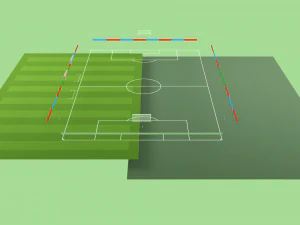 Football terrain de football balisage portes abris pour le banc chaises panneau d'affichage Modèle 3D