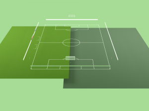 football soccer field markup gates shelters for the bench chairs billboard Modelo 3D