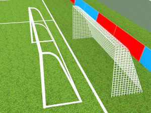 Football terrain de football balisage portes abris pour le banc chaises panneau d'affichage Modèle 3D