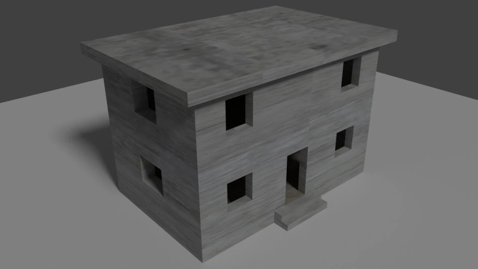 concrete building 3D Model .c4d .max .obj .3ds .fbx .stl .blend 