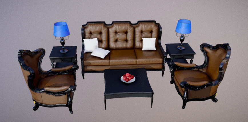 furniture set classic 3D Model .c4d .max .obj .3ds .fbx .stl .blend 