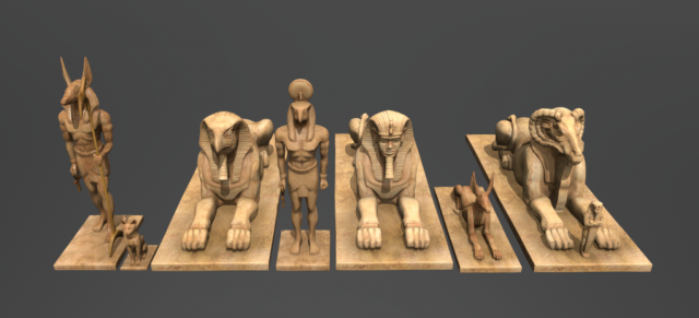 egyptian statues Modello 3D .c4d .max .obj .3ds .fbx .stl .blend 