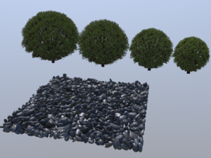 bushes and stones 3D-Modell