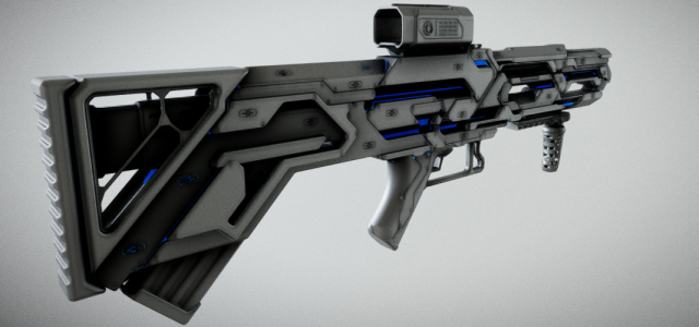 sci-fi rifle Modello 3D .c4d .max .obj .3ds .fbx .stl .blend 
