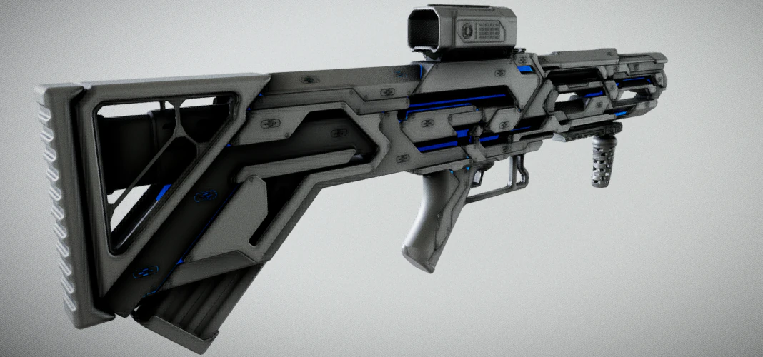 科幻步枪 3D 模型 .c4d .max .obj .3ds .fbx .stl .blend 