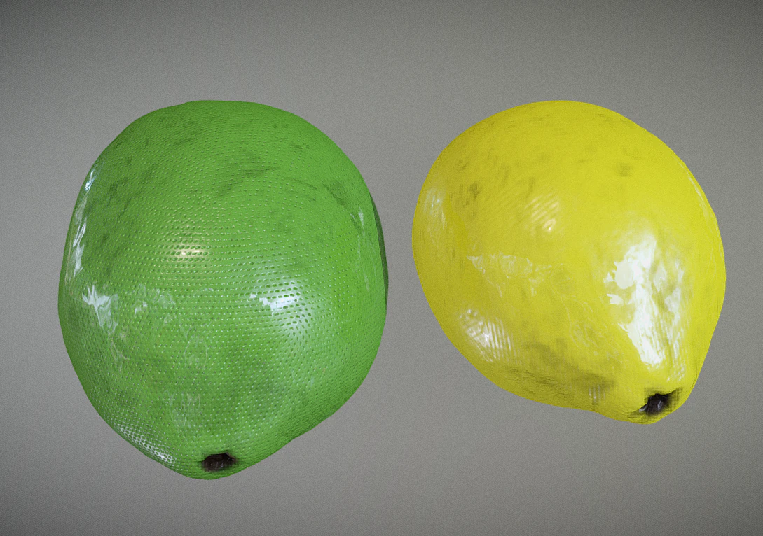 lemon and lime 3D Model .c4d .max .obj .3ds .fbx .stl .blend