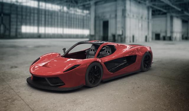 v8 supercar 3Dプリントモデル .c4d .max .obj .3ds .fbx .stl .blend
