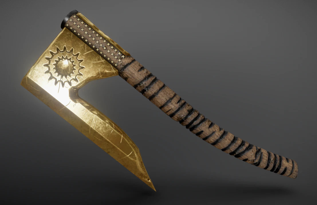 viking axe 3D Model .c4d .max .obj .3ds .fbx .stl .blend