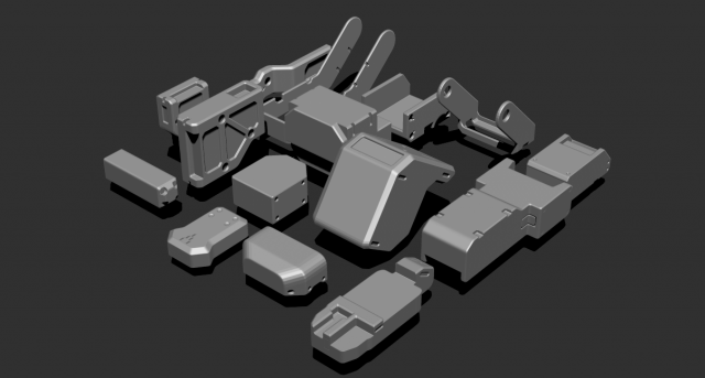 basic kit-bash vol2 Model 3D .c4d .max .obj .3ds .fbx .stl .blend 
